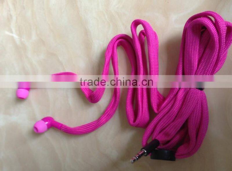 Colorful waterproof professional shoelace earphones&earbud from shantou factory