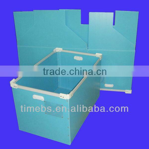 Corrugated plastic folding storage boxes