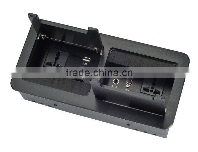 2014 new design brush desktop pop up electrical outlets for office furniture system