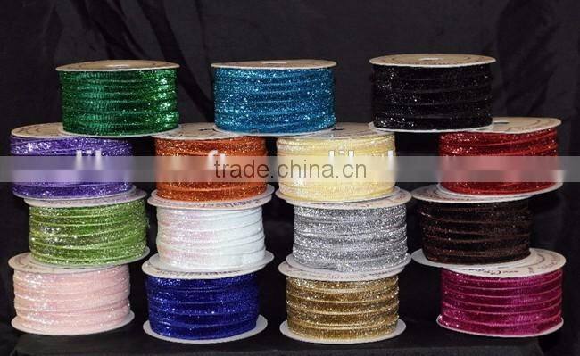 Wholesale 7/8" Metallic Velvet Ribbon,Velvet Tape,Velvet Ribbon
