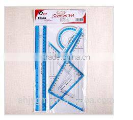 4 Pieces Plastic Ruler Set/geometric ruler set