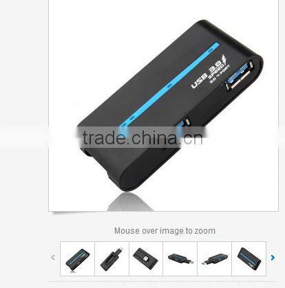 Portable Slim-shape High-Speed 4 port usb 3.0 hub with plastic casing for PC Mac Linux High Performance Interface