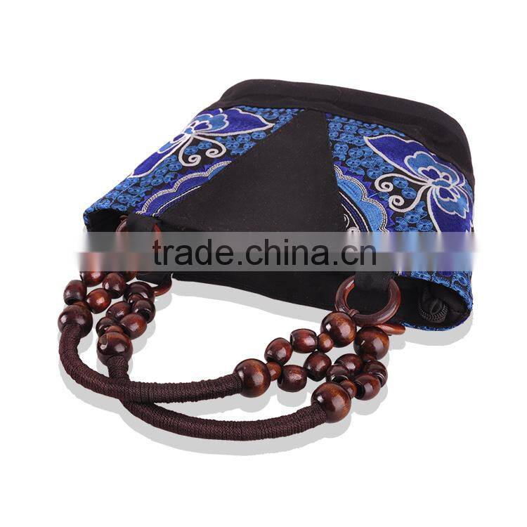 China ethnic Boho style canvas ethnic embroidery woman handbag