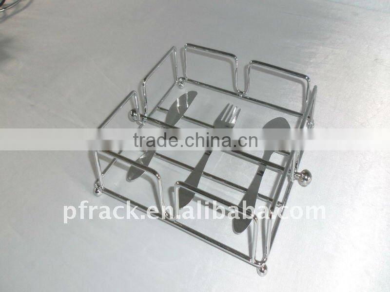 Metal fork and spoon holder in kitchen P-0006