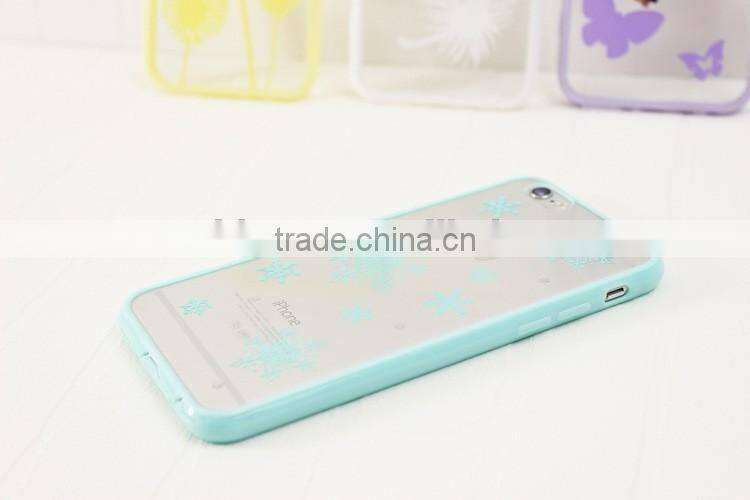 case cover for iphone 6s, snowflake phone case, mobile phone back cover, transparent phone cover