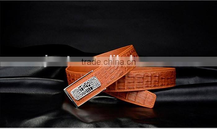 Genuine Crocodile Leather Belts for Men Classsic Buckle Belt Brown