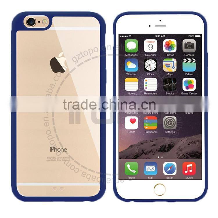 Wholesale Hard Back PC Plastic Transparent clear tpu bumper Cell mobile phone Cover Case for iPhone 6 6s 6plus