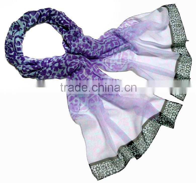 2011 Newest 100% silk shawl Wholesale & OEM (CQ1003-1)