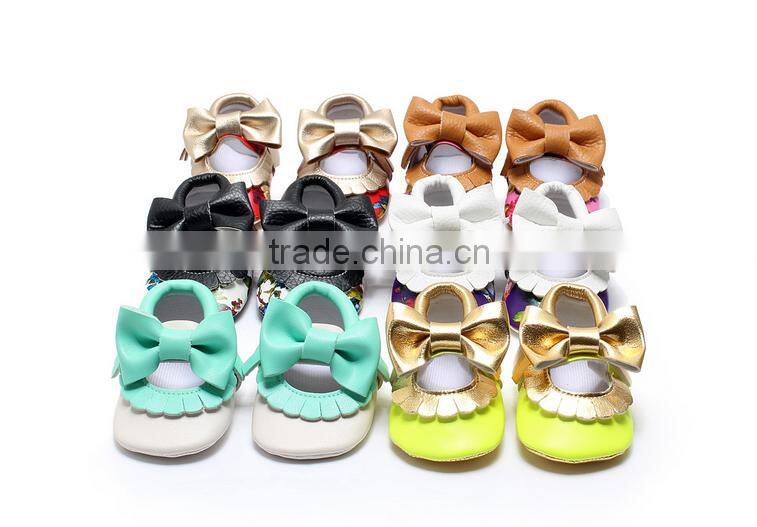 Newborn baby tassel todder shoes soft pu leather shoes