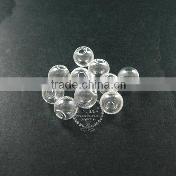 12mm round glass beads bottles with 2mm open mouth transparent DIY glass pendant charm findings supplies 3070076