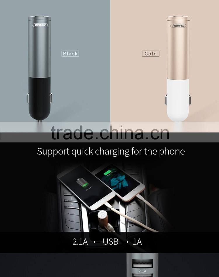 Remax dual usb 2.1A car charger bluetooth headphone