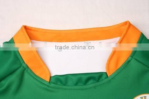 Green Color Sublimation Latest Rugby Jersey Uniform Shirts Design