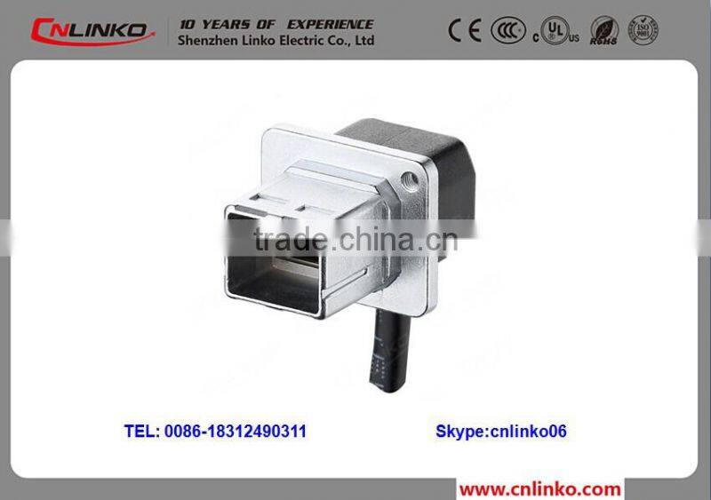 IP67 Front Panel Mounted Male to Female Waterproof RJ45 Connector with Ethernet Cable