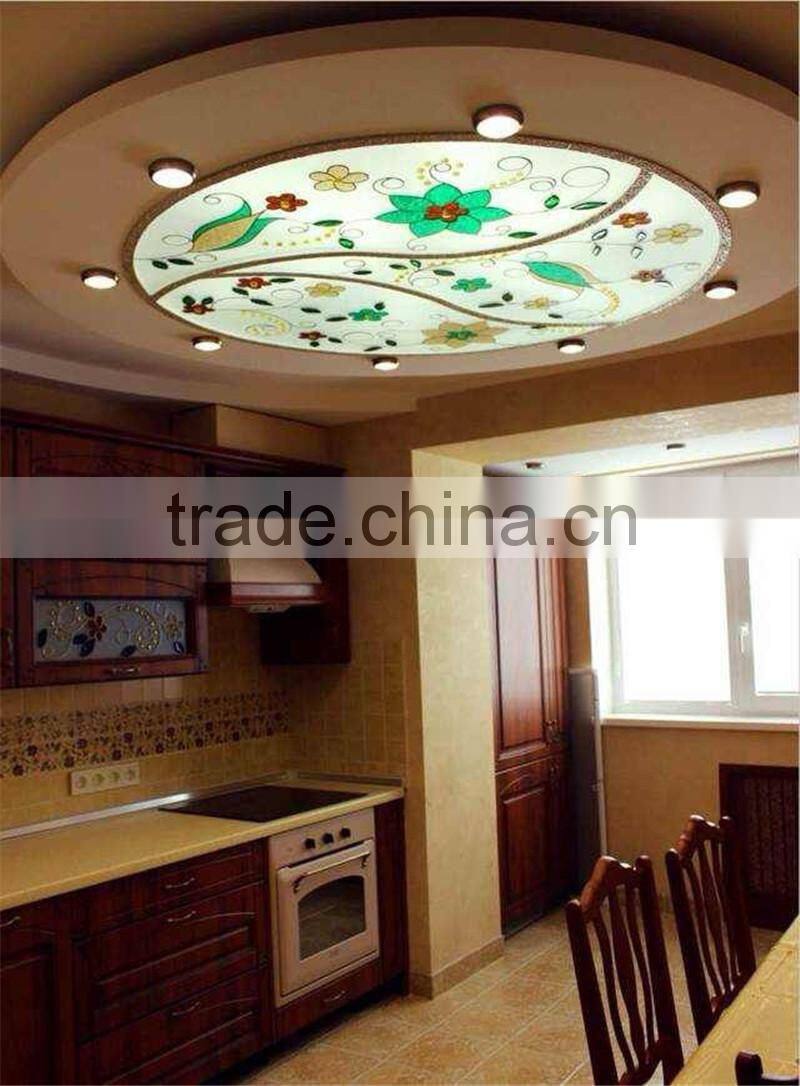 Cathedral stained glass door and glass windows