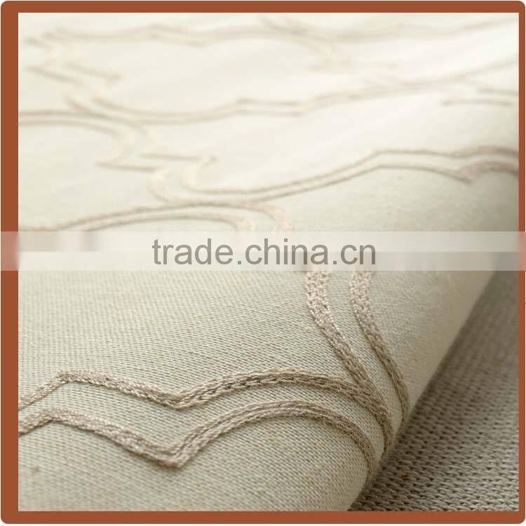 Cottonpoly Embroidery Double curtain fabirc