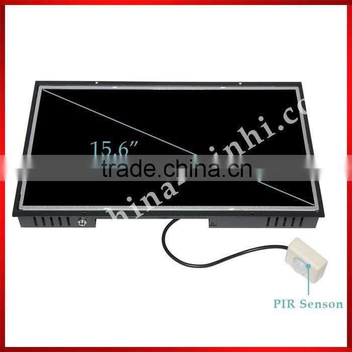15.6 inch TFT supermarket high definition 16:9 motion sensor led panel indoor led display screen digital advertising mirror