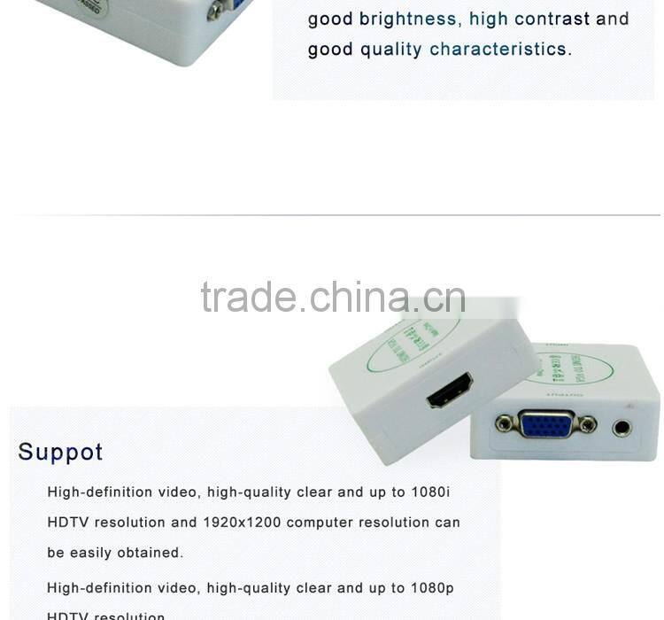 Good quality for media players to change H DMI to VGA converter box