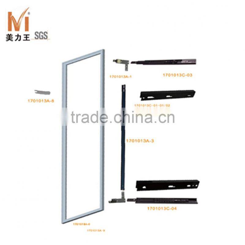 concealed dressing wardrobe pull out mirror with aluminum frame 90 degree rotation and fittings