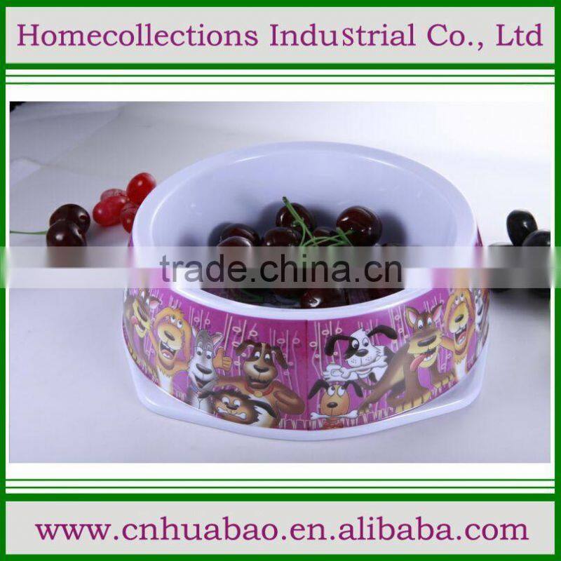 Cheap melamine dog bowl plastic pet dog/cat food/drinking bowl, weighted dog bowls