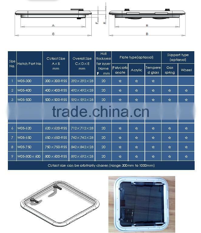 Tuopu marine aluminum frame boat hatch cover,boat window frames deck hatch