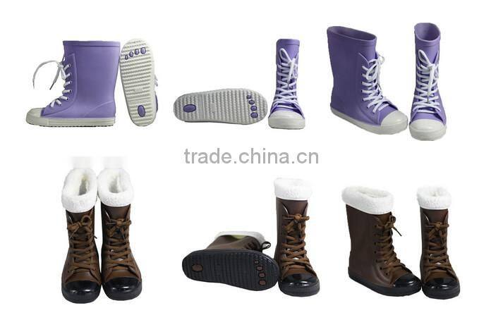 Kids Non-slip Outsoles with Shoes Lace Flexible PVC Boots