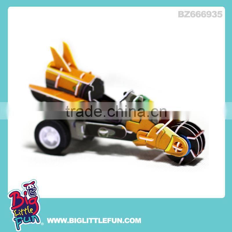DIY 3d puzzle toy wind up motorcycle