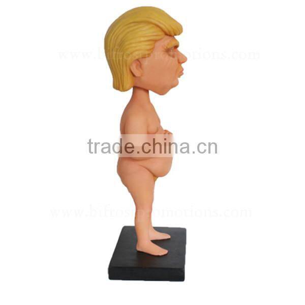 2017 Resin New Arrive Cartoon Funny Doll Donald Trump Bobble Head