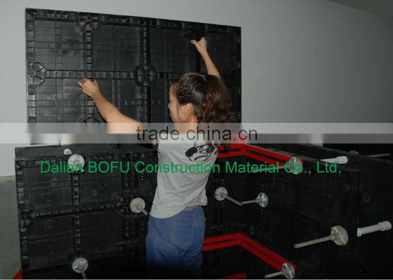 Chinese plastic modular formwork system for column and slab construction and building