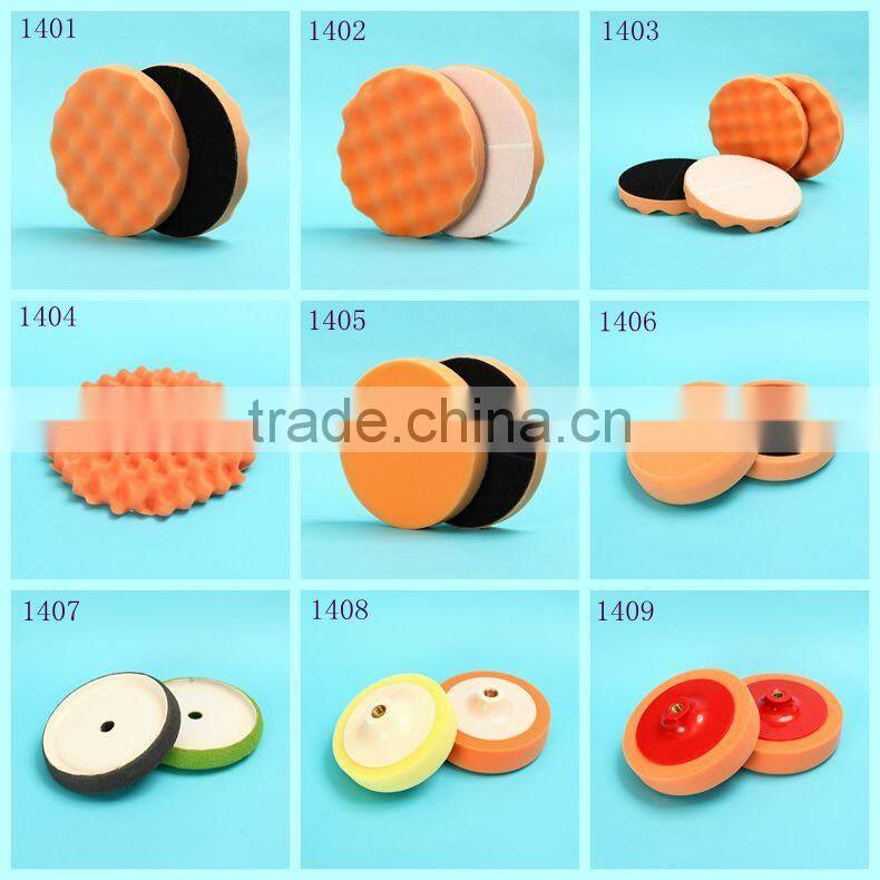 HongSheng Car Foam Buffing Waxing Pad With Magic Tape