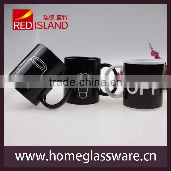 unique design discoloration 11oz ceramic coffee mug