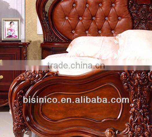 Luxury French style hand carved wooden living room double bed