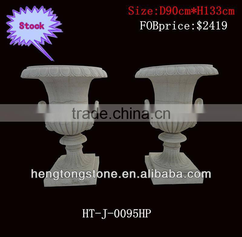 Elegant Yellow Marble Flowerpot Cheap