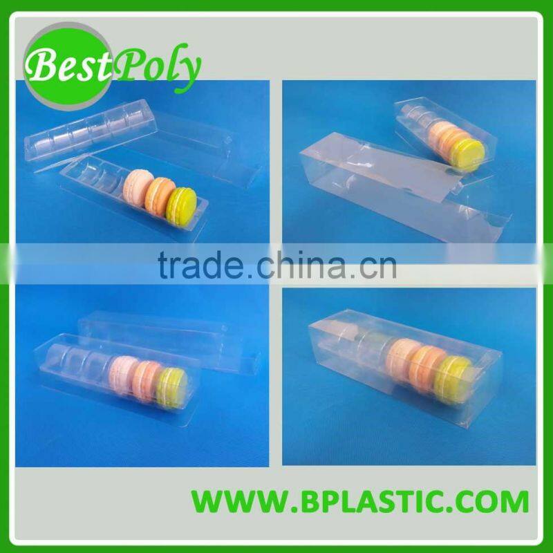 FDA customized clear plastic macaron boxes for 1, 2, 4, 6, 12 macarons