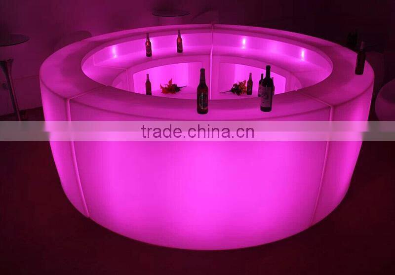 Rgb LED glowing waterproof Anti-UV PE plastic counter bar for Bar/nightclub/party/wedding
