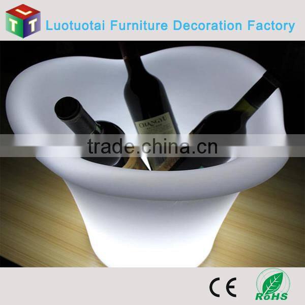 wine/beverage flsahing round ice bucket/cooler with 24 keys control