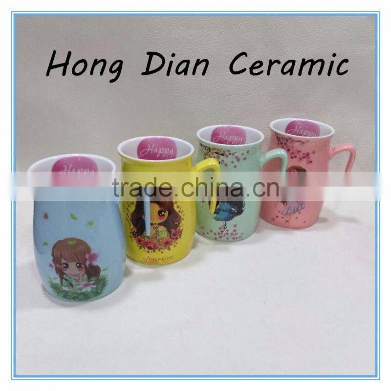 ceramic type Lovely Ceramic Cup Cute Pottery Water Mug Cup Tea Coffee Milk Cup, Snowy white,birthday wishes ceramic mugs