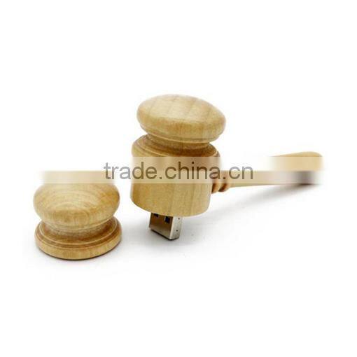 2017 new design hammer wood usb hammer auction usb personlised usb drives