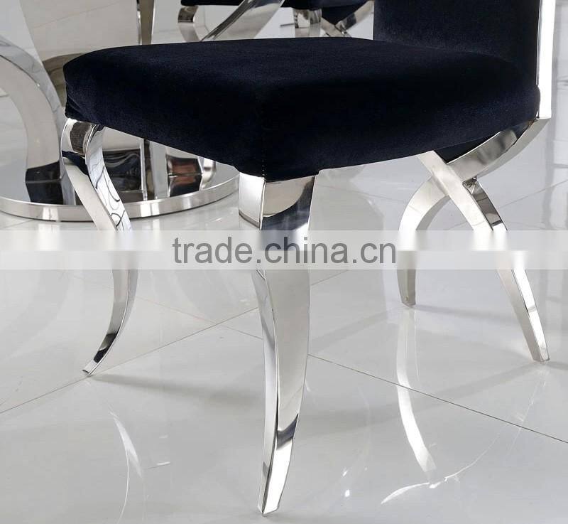 fancy black velvet dining chair for hotel