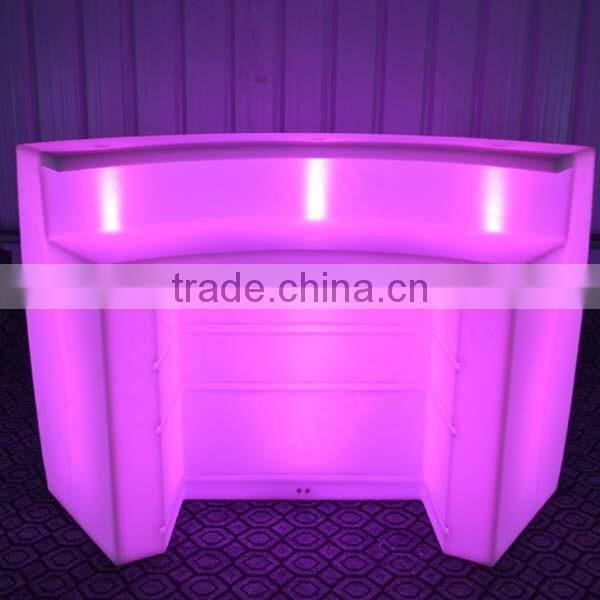 Waterproof led bar furniture big size table,portable bar counter table with RGBW