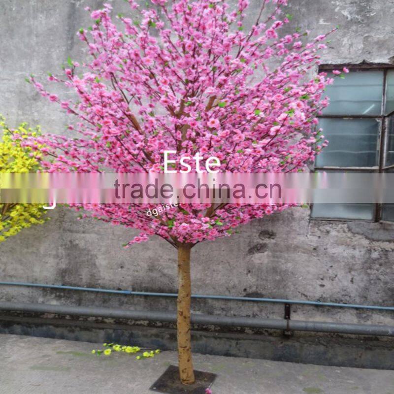 Atificial golden peach blossom flower tree for home decoration fiberglass trunk