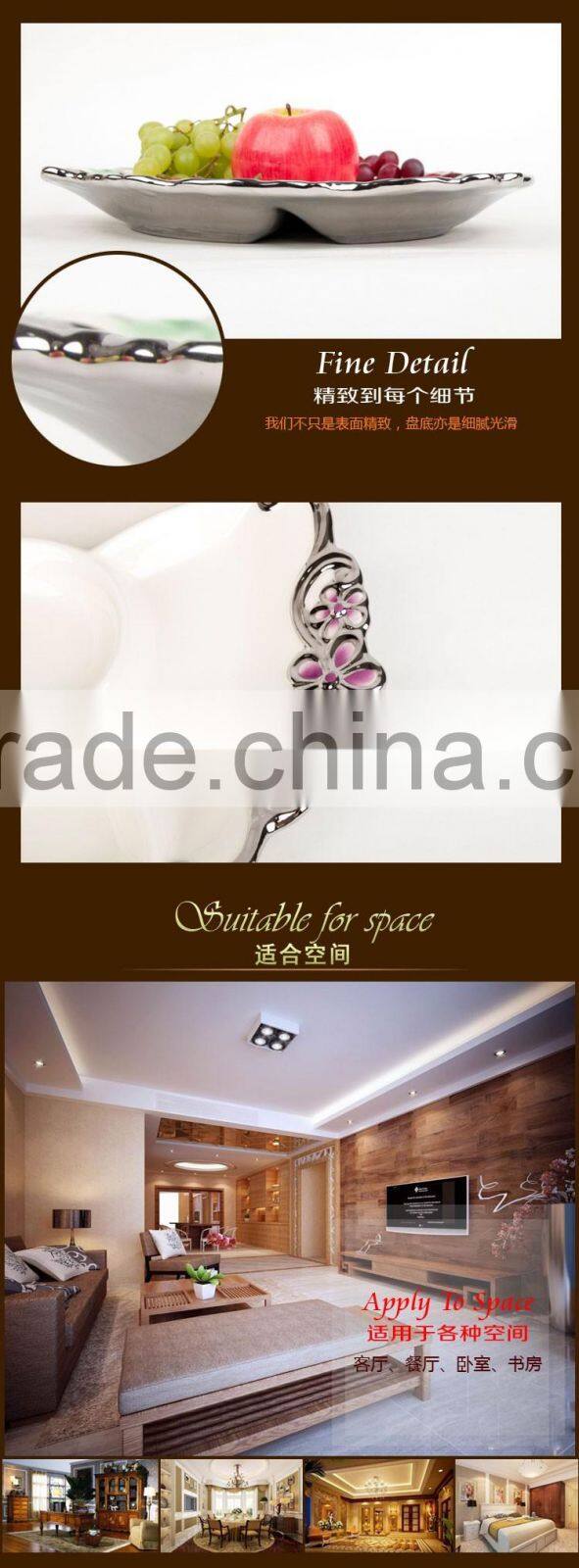 Hot Sale ceramic candy plate golden ,ceramic plate wholesale in stock