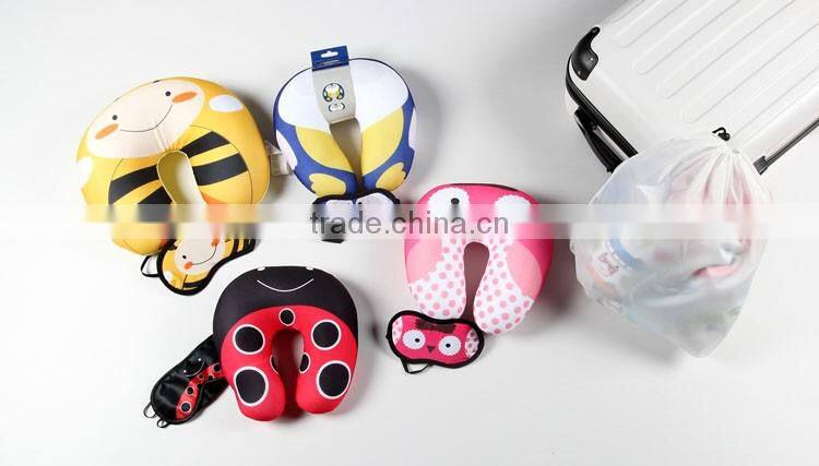 Toprank Colorful Stripes Printed Microbead Pillow And Eyemask Comfortable Neck Pillow Travel Set Sleeping Airline Travel Kit