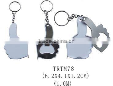 3 in 1 Thumb Stylish Tape measure and bottle opener keychain