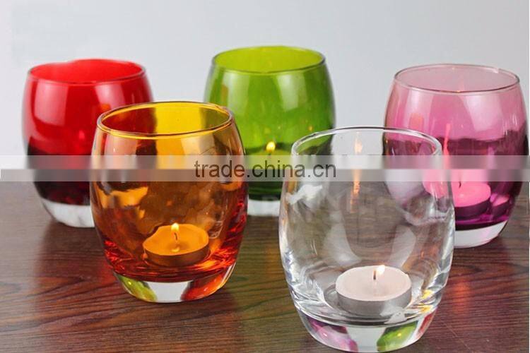 egg shape colored glass candle cup for chandeliers
