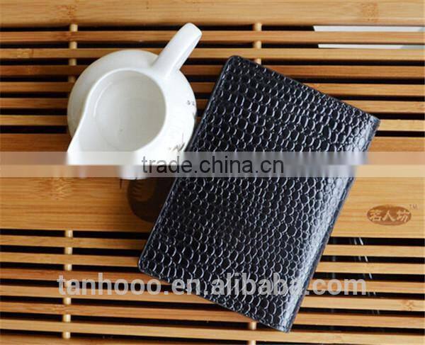 crocodile black leather passport hplder