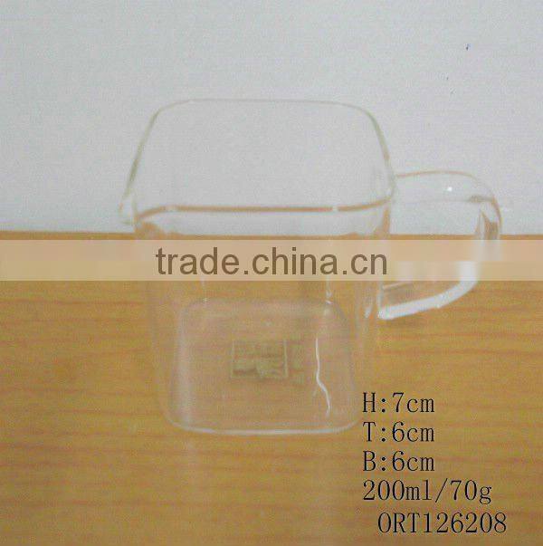 6oz glass tea cup with handle
