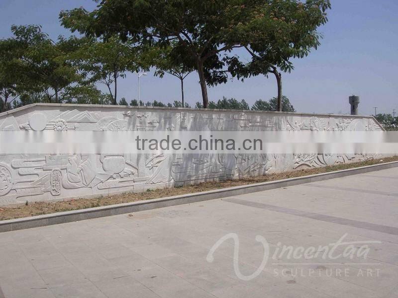 alibaba china supplier indoor decoration stone carving Lotus marble relief sculpture