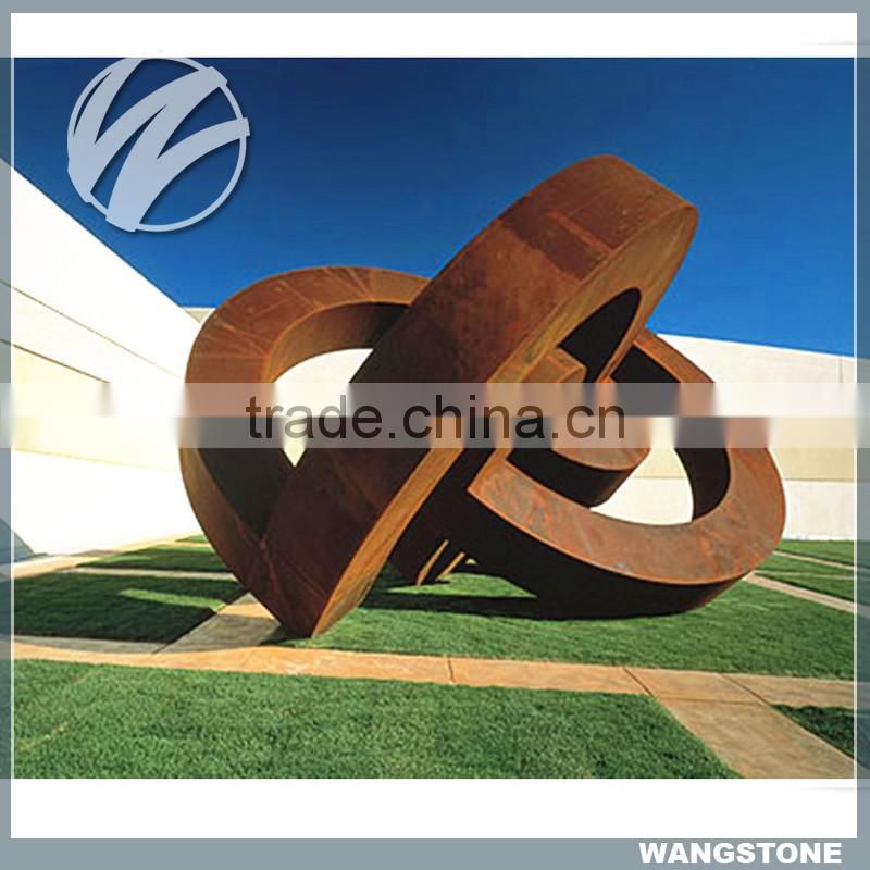 Large City Square Decor Usage Corten Steel Welding Sculpture