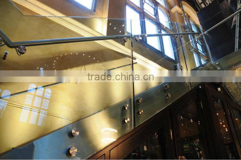 JINXIN Stainless steel shoe base glass rails_U Shaped Channel frameless Glass Balustrade