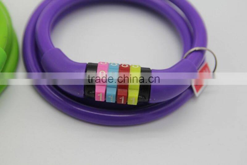 2016 hot sales 4-digital hit password steel cable bike bicycle lock